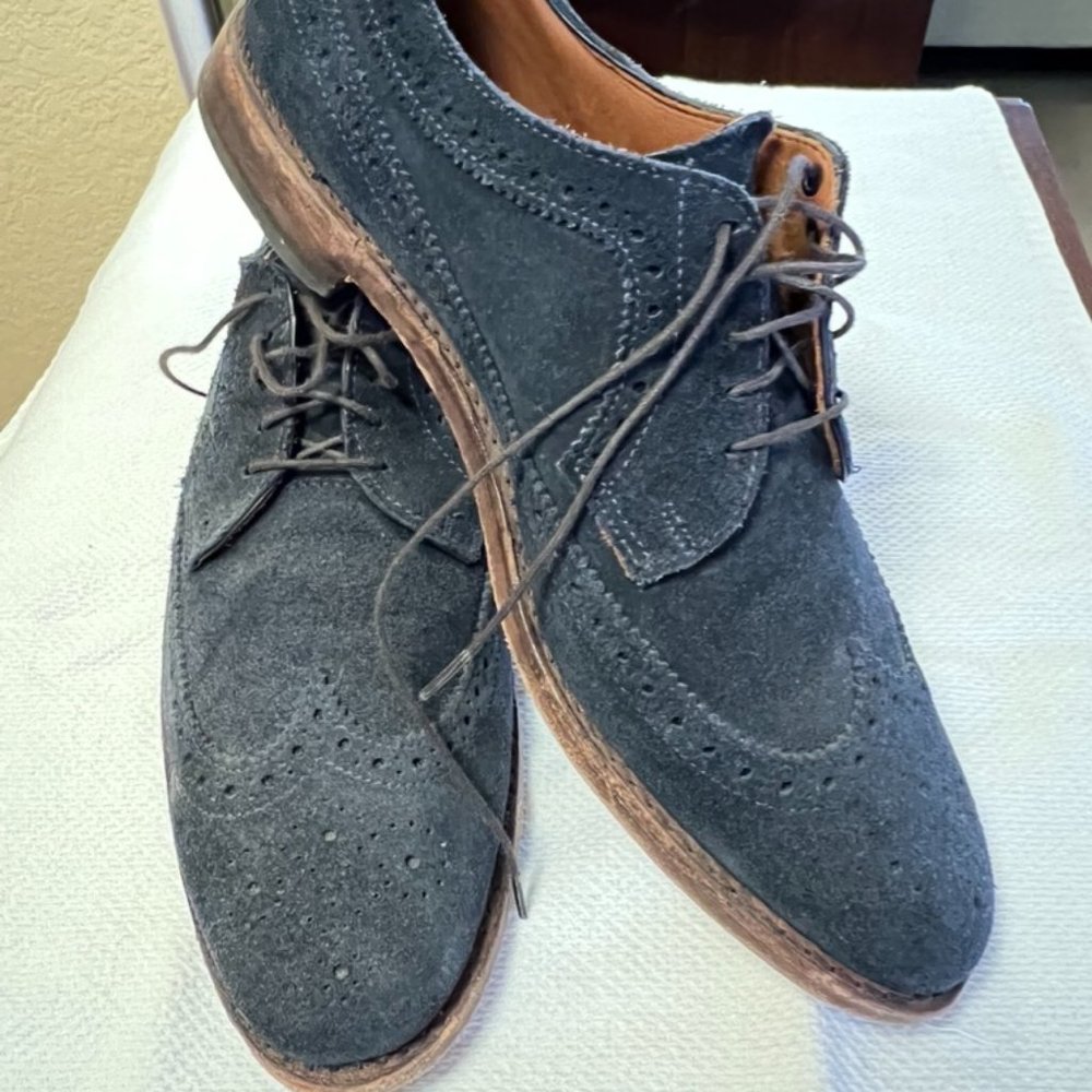 Allen Edmonds McGregor Blue Suede Wingtip Oxford